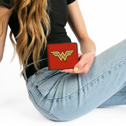 Buckle-Down PU Bifold Wallet - Wonder Woman Logo Red/Black/Gold in Kuwait
