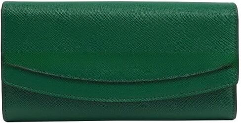 Italian Made Women's Mint Purse Wallet with Genuine Leather Holds 14 Cards and ID Window Ideal Gift (Greeen) in Saudi Arabia