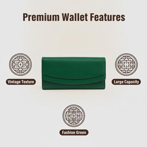 Italian Made Women's Mint Purse Wallet with Genuine Leather Holds 14 Cards and ID Window Ideal Gift (Greeen) in Saudi Arabia