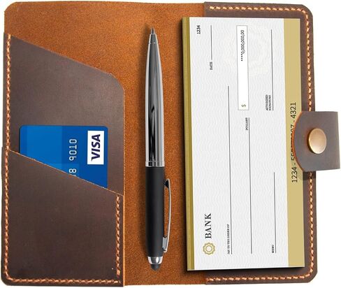 Personalized Checkbook cover handmade, Custom Duplicate Checkbook Cover For Women and Men, Christmas gifts in Saudi Arabia