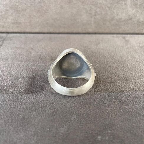 Virgin Mary Miraculous Medal Signet Ring, 925 Sterling Silver, Unisex, Classic, Band-Style, US Size 12 in Saudi Arabia