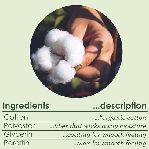 L. Cotton Tampons Light/Regular Absorbency Multipack, Free from Chlorine Bleaching, Pesticides, Fragrances, or Dyes, 30 Count in Kuwait