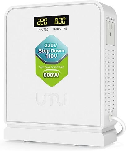 UMI Step Down Voltage Converter 800 Watts 220V to 110V for US Canada Japan Electrical Appliances Use in Europe and Asia 220-240v Power System - Adopt Toroidal Transformer - Stable and Safe in Saudi Arabia