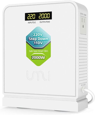 UMI Step Down Voltage Converter 800 Watts 220V to 110V for US Canada Japan Electrical Appliances Use in Europe and Asia 220-240v Power System - Adopt Toroidal Transformer - Stable and Safe in Saudi Arabia