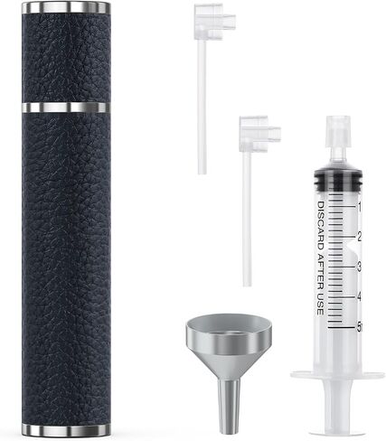 12ml Genuine Leather Perfume Atomizer Refillable, Portable Mini Cologne Sprayer with Magnetic Cap & 3 Refill Tools, Luxury Travel Size Fragrance Spray Bottle for Men & Women (Black) in Saudi Arabia