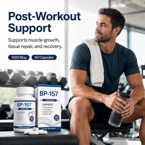 BP 157 Peptide, 1000 Mcg, Supports Muscle Growth, Tissue Repair, 60/120 Pieces (1) in Kuwait