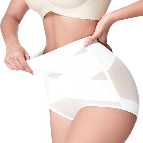 Women Tummy Control Knickers,Body Shaper for Women High Waist Slimming Underwear Butt Lifter Pants White in Saudi Arabia