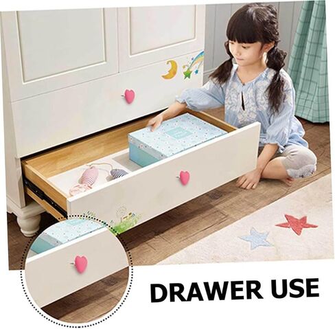Homoyoyo 4pcs Pink Heart Shaped Drawer Handles Soft Silicone Cute Cabinet Pulls for ’ Room Dresser Wardrobe Furniture Accessories in Saudi Arabia