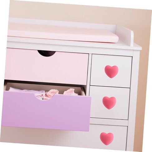 Luxshiny 4pcs Pink Cartoon Heart Shape Drawer Handles Soft Silicone Cabinet Pulls for ’ Room Furniture Wardrobe Accents in Saudi Arabia