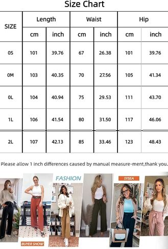 Womens High Waisted Palazzo Pants Belted Wide Leg Long Trousers with Pockets in Kuwait