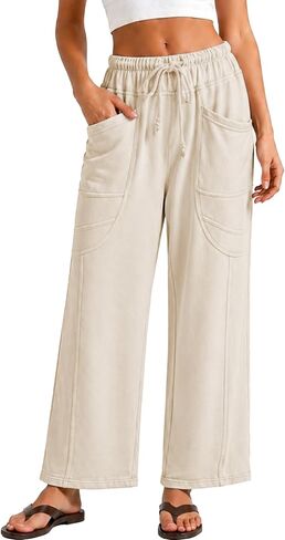 Women’s Wide Leg Lounge Pants High Waist Baggy Sweatpants in Saudi Arabia