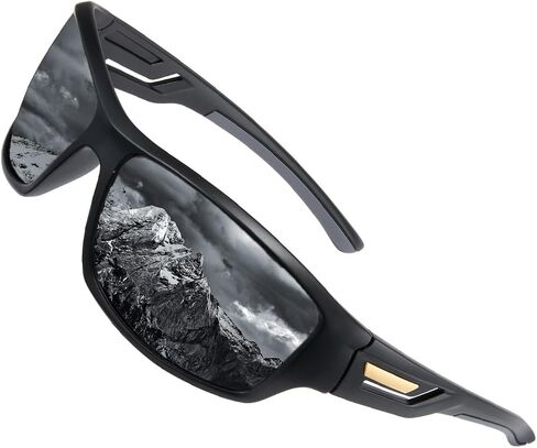 Men’s Polarized Sports Sunglasses UV400 Protection Wrap Around Running Cycling Fishing Sunglasses Lightweight Outdoor Glasses for Men in Kuwait