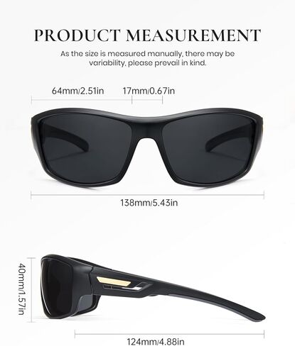 Men’s Polarized Sports Sunglasses UV400 Protection Wrap Around Running Cycling Fishing Sunglasses Lightweight Outdoor Glasses for Men in Kuwait