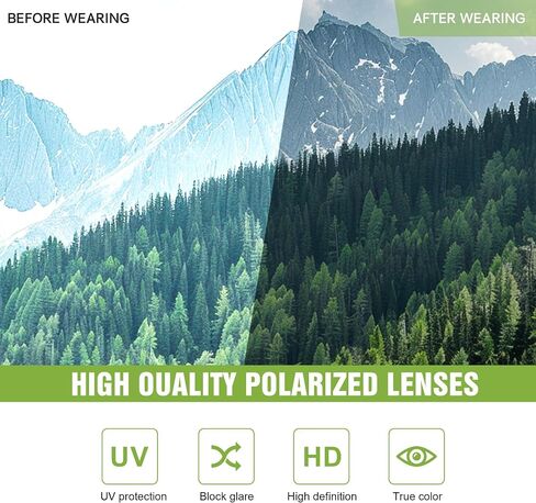Men’s Polarized Sports Sunglasses UV400 Protection Wrap Around Running Cycling Fishing Sunglasses Lightweight Outdoor Glasses for Men in Kuwait