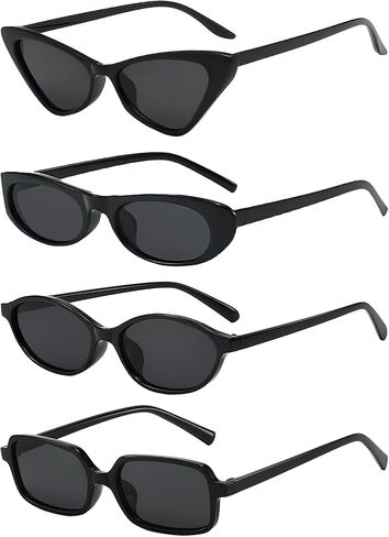SUNOVELTIES 4 Mixed Style Sunglasses Retro Oval Square Party Favors Bulk Classic Eyewear Costume Glasses Unisex Adults in Kuwait