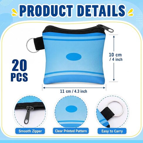 Roowest 20 Pcs Pastel Back to School Gift Small Coin Purse Thank You Teacher Appreciation Gift Pencil Notebook Composition Change Purse Pouch with Zipper for Back to School Travel Storage Organizer in Kuwait