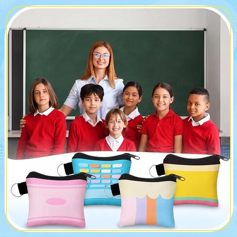 Roowest 20 Pcs Pastel Back to School Gift Small Coin Purse Thank You Teacher Appreciation Gift Pencil Notebook Composition Change Purse Pouch with Zipper for Back to School Travel Storage Organizer in Kuwait
