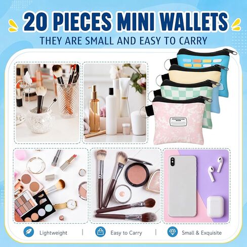 Roowest 20 Pcs Pastel Back to School Gift Small Coin Purse Thank You Teacher Appreciation Gift Pencil Notebook Composition Change Purse Pouch with Zipper for Back to School Travel Storage Organizer in Kuwait