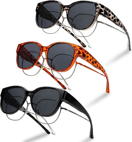 Over Glasses Sunglasses for Women, Sunglasses That Fit Over Glasses, Sunglasses Over Glasses Women, Adjustable Frame for Reading Glasses, Three Pairs Multipack with Protection in Saudi Arabia