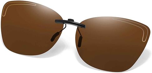 Polarized Clip-On Sunglasses for Men Women, Rimless TAC Lens, UV400 Protection Anti-Glare, Non-Flip Metal Clip in Saudi Arabia