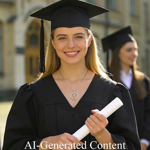 Ritach Graduation Gift for Her - Class of 2026 Graduation Cap Initial Necklace Silver Cubic Zirconia Graduation Necklace Masters Degree High School College Graduation Gift for Her in Saudi Arabia