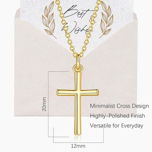 Cross Necklace for Women Gold Cross Necklaces for Women | 14K Gold Cross Necklace for Women Chain Pendant for Women Necklace Modern and Uncluttered Silhouette Crosses Chain Pendant in Saudi Arabia