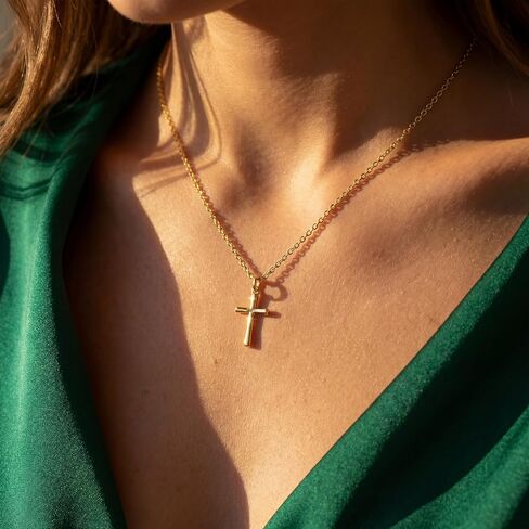 Cross Necklace for Women Gold Cross Necklaces for Women | 14K Gold Cross Necklace for Women Chain Pendant for Women Necklace Modern and Uncluttered Silhouette Crosses Chain Pendant in Saudi Arabia