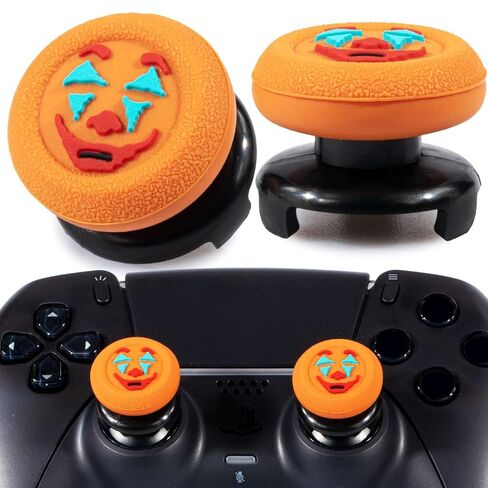 FPS Thumbstick Extender & Texture Rubber Silicone Grip Cover 2 Sets for PS5 & PS4 Controller (Joker Orange) in Kuwait