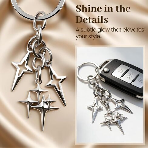 Stars Carabiner Buckle, Cool Keyring Set, Y2K Style Star-Shaped Decorative Pendant Fashion Belt Buckle for Pendants, Keys, and Bags. in Saudi Arabia