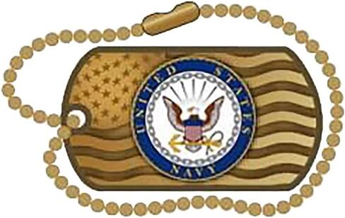 Pack of 6 US Navy on US Flag Dog Tag W/Chain Bike Hat Cap Lapel Pin HP6142 in Kuwait
