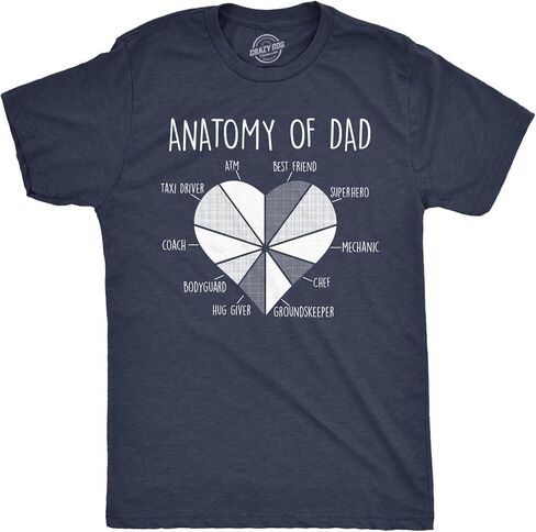 Mens Funny T Shirts Anatomy of Dad Sarcastic Fathers Days Graphic Novelty Tee for Men in Kuwait