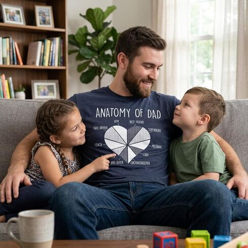 Mens Funny T Shirts Anatomy of Dad Sarcastic Fathers Days Graphic Novelty Tee for Men in Kuwait