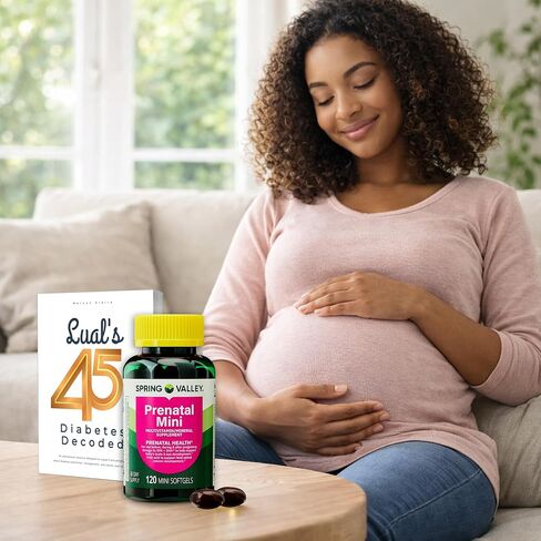 Spring Valley Mini Prenatal Vitamins for Women Softgels Bundle with Luall's 45 Diabetes Decoded. Mini Prenatal Vitamins for Women 120 Soft Gels in Saudi Arabia
