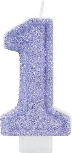 Yellow Number 1 Birthday Candle, Glitter Number Candles Girl, 1st Birthday Cake Topper Decoration, Party Supplies Anniversary Celebrations in Saudi Arabia