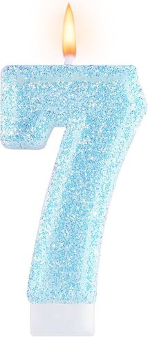 Yellow Number 1 Birthday Candle, Glitter Number Candles Girl, 1st Birthday Cake Topper Decoration, Party Supplies Anniversary Celebrations in Saudi Arabia