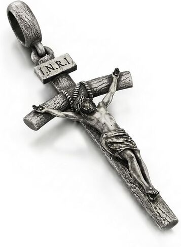 Catholic Crucifix Necklace for Men and Women, Exquisite Medium/Large Crucifix Pendant, Vintage Gold&Silver Tone, Faith Jewelry with Luxury Gift Box in Saudi Arabia