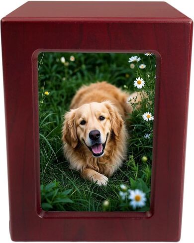 Pet Urns Wooden Funeral Cremation Urns with Photo Frame Memorial Keepsake Memory Box Pet Cremation Urns Dog pet Keepsake Urns Cat Memorial Loss Pet Remembrance Gift (Black, M(26-45lbs)) in Saudi Arabia