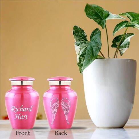 Personalized Engraving Angel Wings Keepsake Cremation Urns for Human Ashes - Decorative Urns for Ashes Female & Male, Urns for Ashes Adult, Funeral Urns - 4 Small Keepsakes in Saudi Arabia