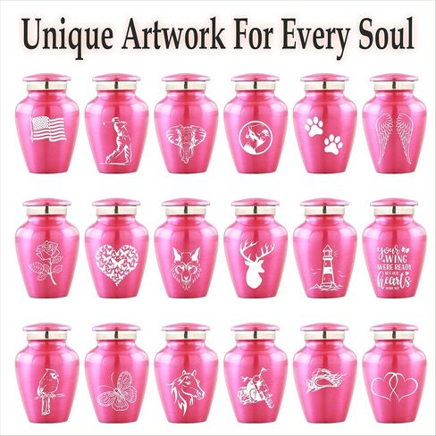 Personalized Engraving Angel Wings Keepsake Cremation Urns for Human Ashes - Decorative Urns for Ashes Female & Male, Urns for Ashes Adult, Funeral Urns - 4 Small Keepsakes in Saudi Arabia