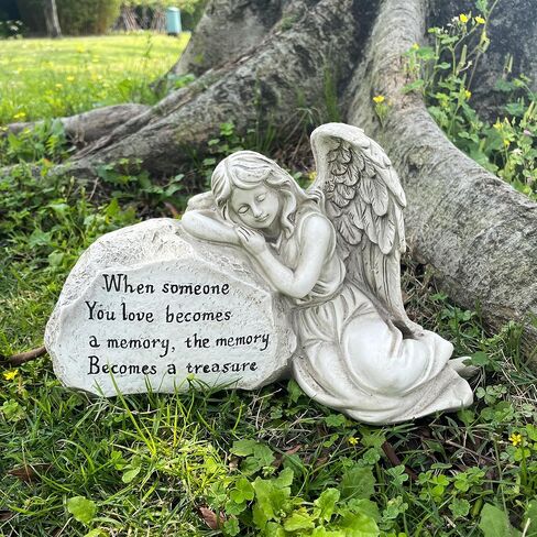 Memorial Garden Angel Stone, Engraved with Heartfelt Message, Sympathy Gift for Loss, Memorial Decor in Saudi Arabia
