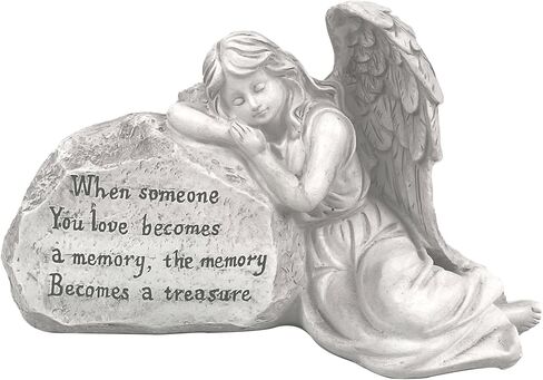Memorial Garden Angel Stone, Engraved with Heartfelt Message, Sympathy Gift for Loss, Memorial Decor in Saudi Arabia