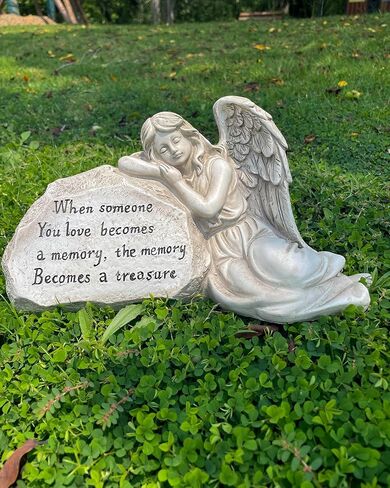 Memorial Garden Angel Stone, Engraved with Heartfelt Message, Sympathy Gift for Loss, Memorial Decor in Saudi Arabia