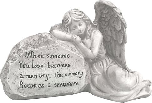 Memorial Garden Angel Stone, Engraved with Heartfelt Message, Sympathy Gift for Loss, Memorial Decor in Saudi Arabia