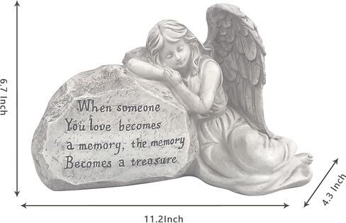 Memorial Garden Angel Stone, Engraved with Heartfelt Message, Sympathy Gift for Loss, Memorial Decor in Saudi Arabia