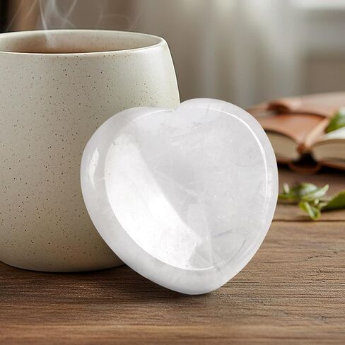 Clear Quartz Rock Crystals Healing Thumb Worry Stone Pocket Palm Meditation Crystal Heart Gemstone in Kuwait