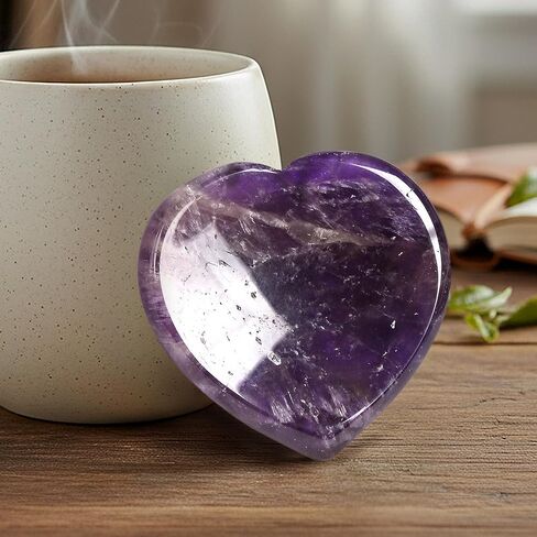 Clear Quartz Rock Crystals Healing Thumb Worry Stone Pocket Palm Meditation Crystal Heart Gemstone in Kuwait