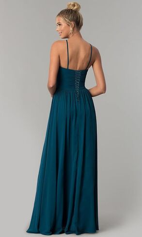 Halter Chiffon Bridesmaid Dresses for Wedding Long A Line Formal Evening Gown in Kuwait