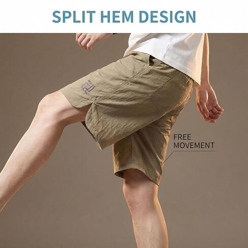 Men's Lightweight Polyester Shorts, Elastic Waist Drawstring Casual Shorts, Quick Dry Workout Shorts for Men in Kuwait