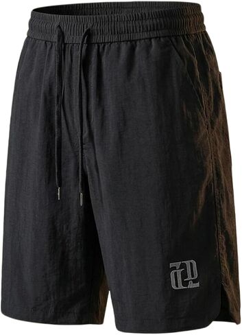 Men's Lightweight Polyester Shorts, Elastic Waist Drawstring Casual Shorts, Quick Dry Workout Shorts for Men in Kuwait