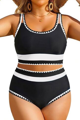 Tempt Me Women Plus Size Two Piece Swimsuit High Waisted Bikini Tummy Control Bathing Suits 2026 Swimwear in Kuwait